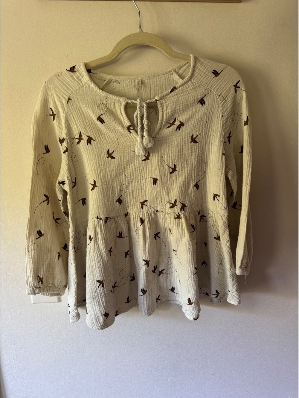 Rylee + Cru Long Sleeve Bird Blouse